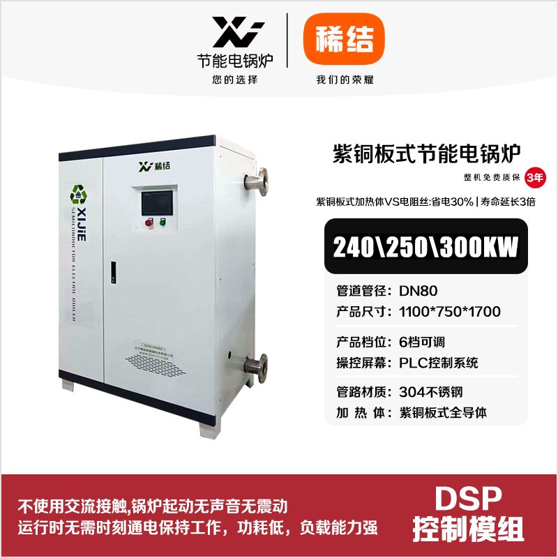 300kw紫铜板式节能电锅炉